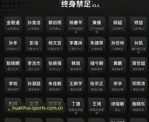 足协第三批禁足名单出炉：华体会体育用户必知的行业整顿实用指南
